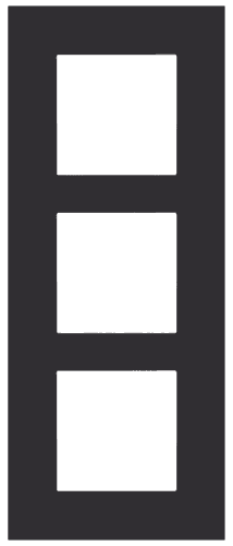 Plaque de recouvrement triple, entraxe de 60 mm, verticale, couleur Niko Pure alu black brushed vue 1