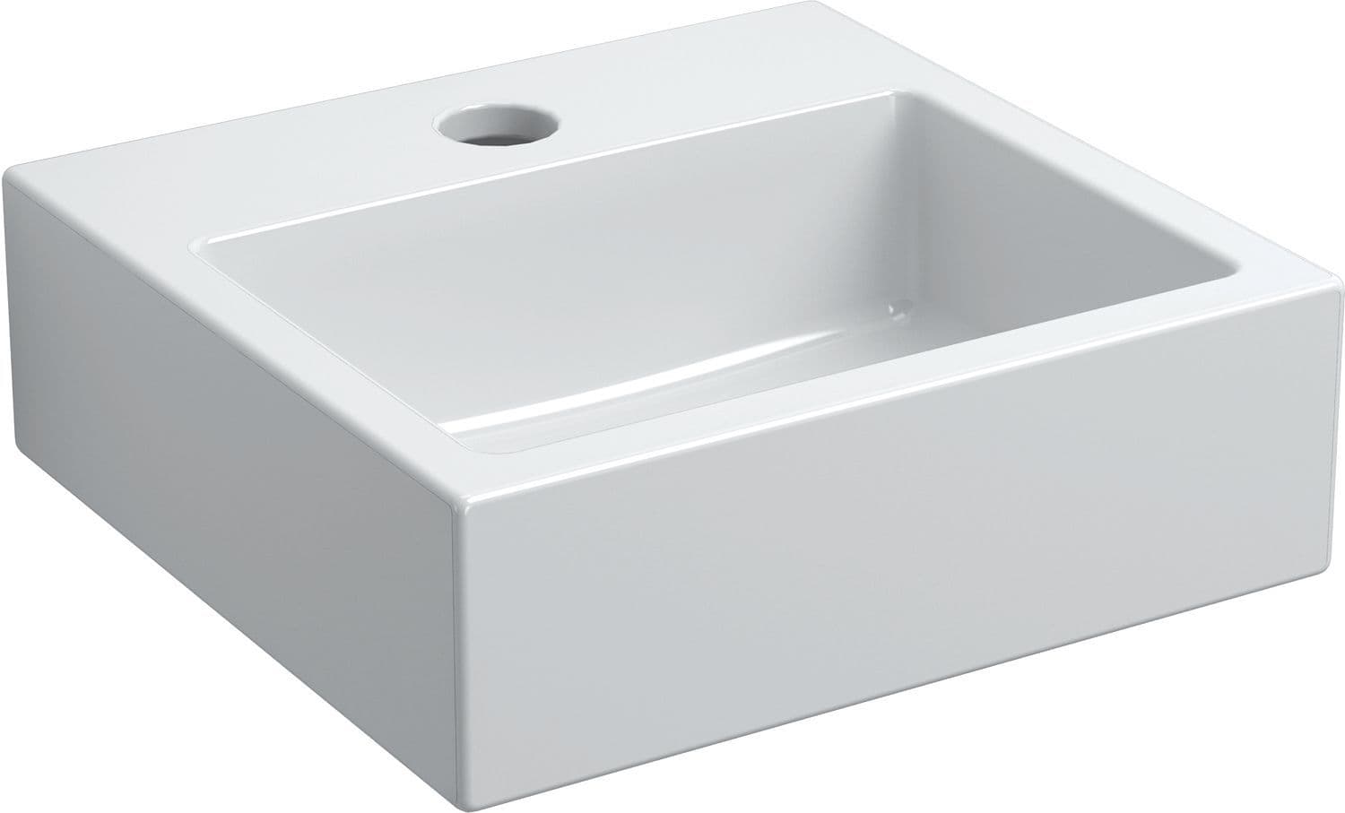 LAVE-MAINS FLUSH 1 CLOU 28CM +TROU ROBINET BLANC CERAMIQUE vue 1