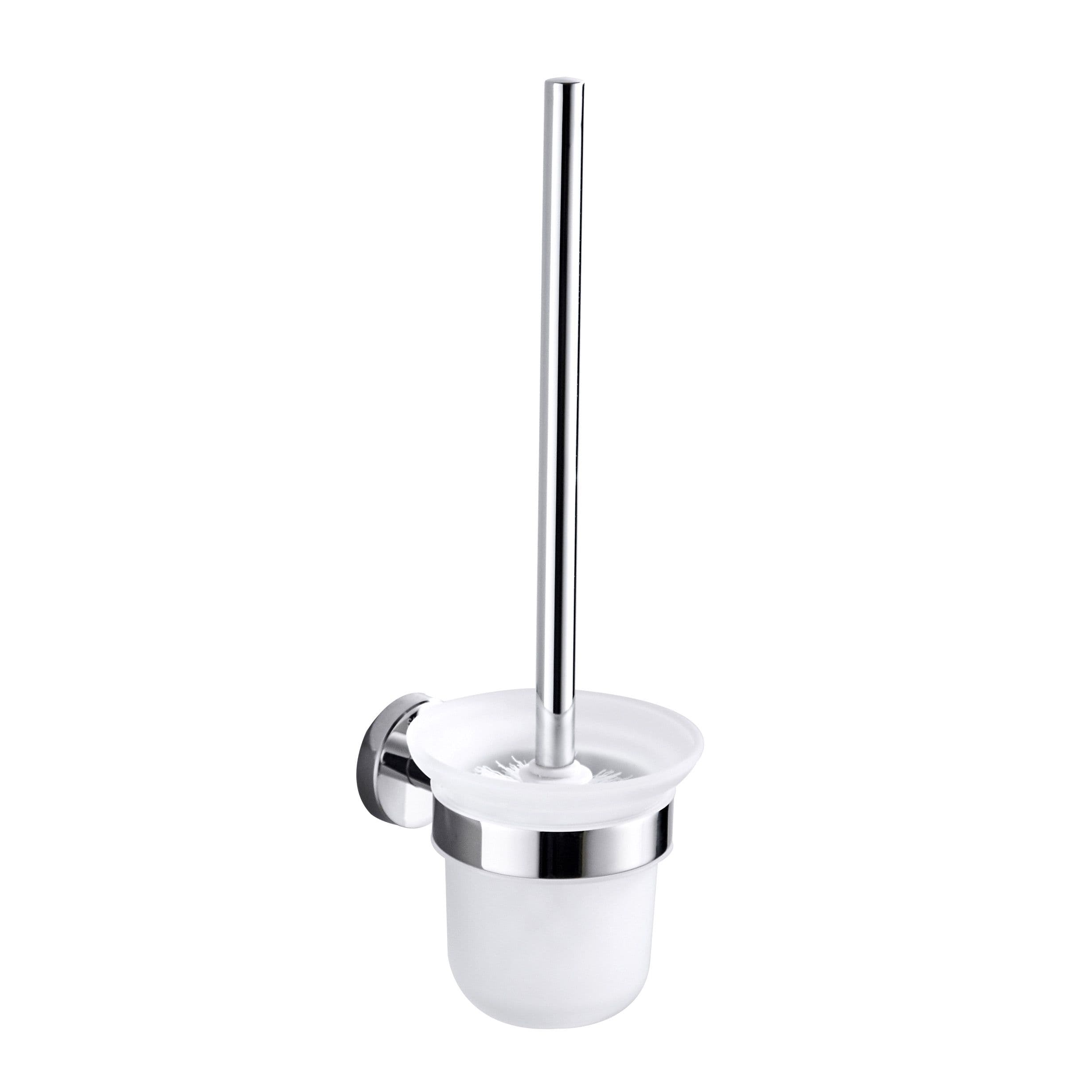 BROSSE DE TOILETTE ALONI AVEC SUPPORT – POT EN VERRE – CHROME vue 1