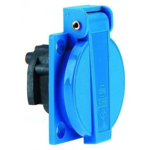 Prise encastrée 16A 2 pôles + T 230V IP54, connexion à vis vue 1
