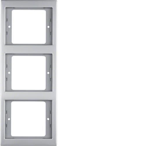 Plaque de recouvrement 3 postes pour montage vertical Berker K.5 Inox vue 1