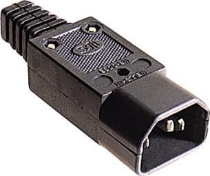 Fiche IEC - C14 mâle 3 broches - conforme VDE - 10A - 230V vue 1