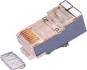 Fiche RJ45 mâle avec guide - blindé - pour câble rond UTP / FTP - cat5E - 25 pièces vue 1