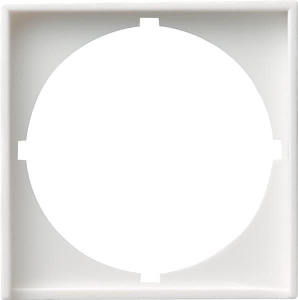 Cadre adaptateur avec découpe ronde pour appareils avec cache (50 x 50mm) Blanc brillant - le cadre vue 1