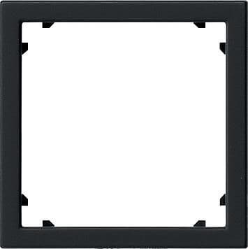 Cadre adaptateur avec découpe carrée pour appareils avec cache (45 x 45mm) Noir mat (laqué) - le vue 1