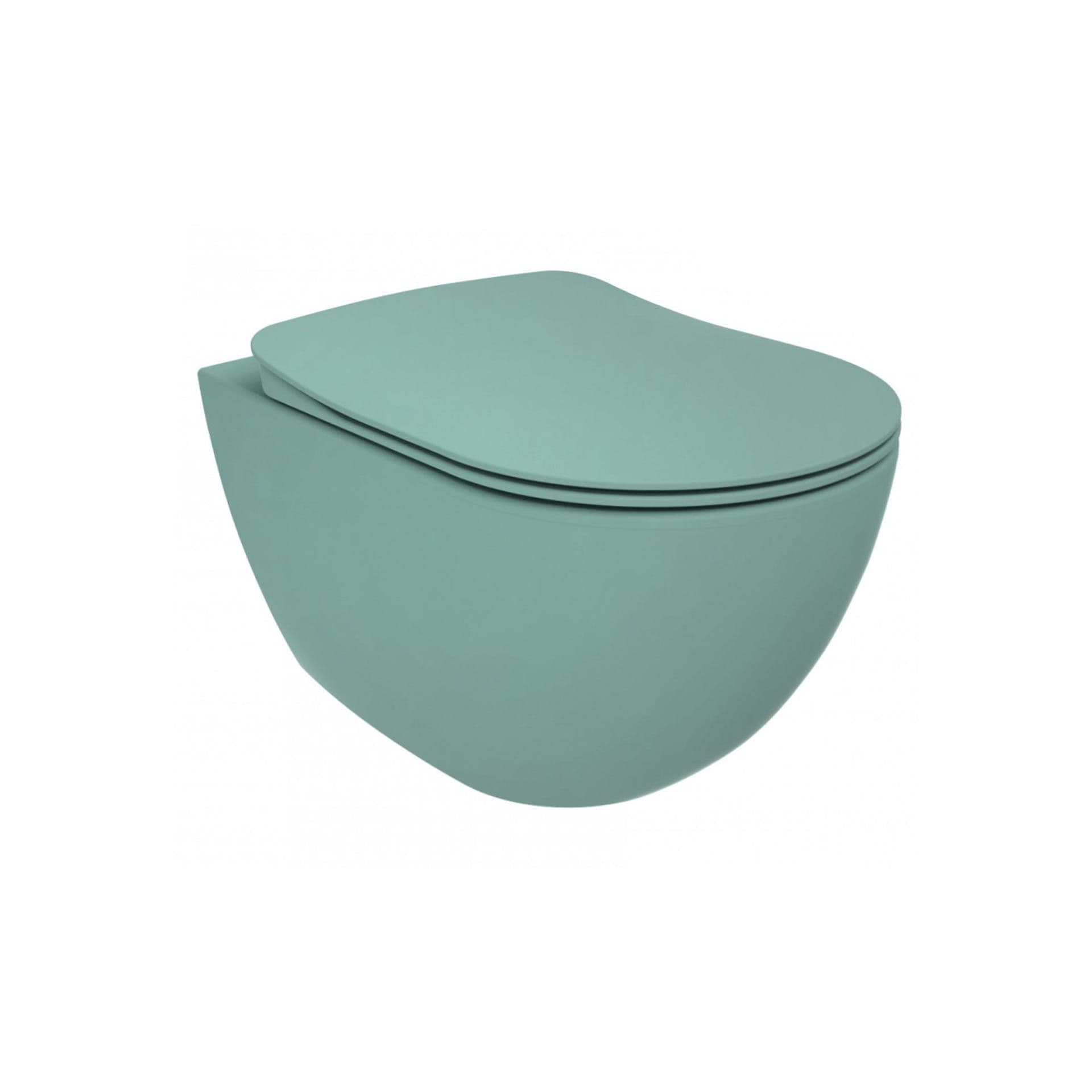 CREAVIT FREE WC SUSPENDU – SANS BRIDE – SANS ABATTANT – VERT NIL MAT vue 1