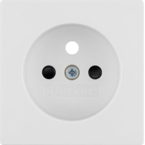 Sets de finition pour prise de courant avec terre Berker Q.1 / q3 Blanc polaire, Velours vue 1