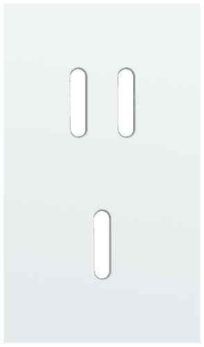 Plaque de recouvrement double, verticale 60 mm d'entraxe, pour une fonction de commutation double et une simple, Niko Rocker steel white coated vue 1