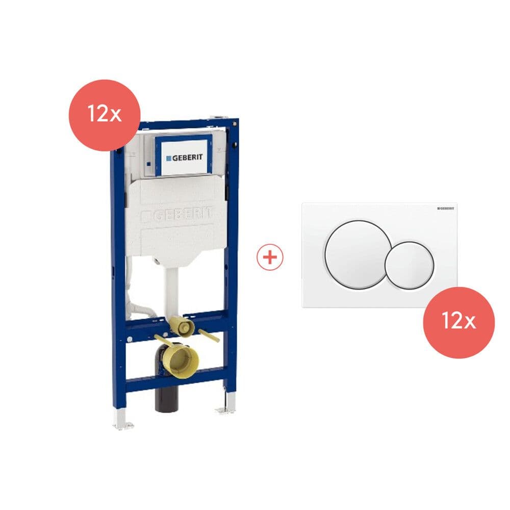 Geberit action palette 12x éléments WC Duofix+plaques de commande Sigma 01 rond vue 1