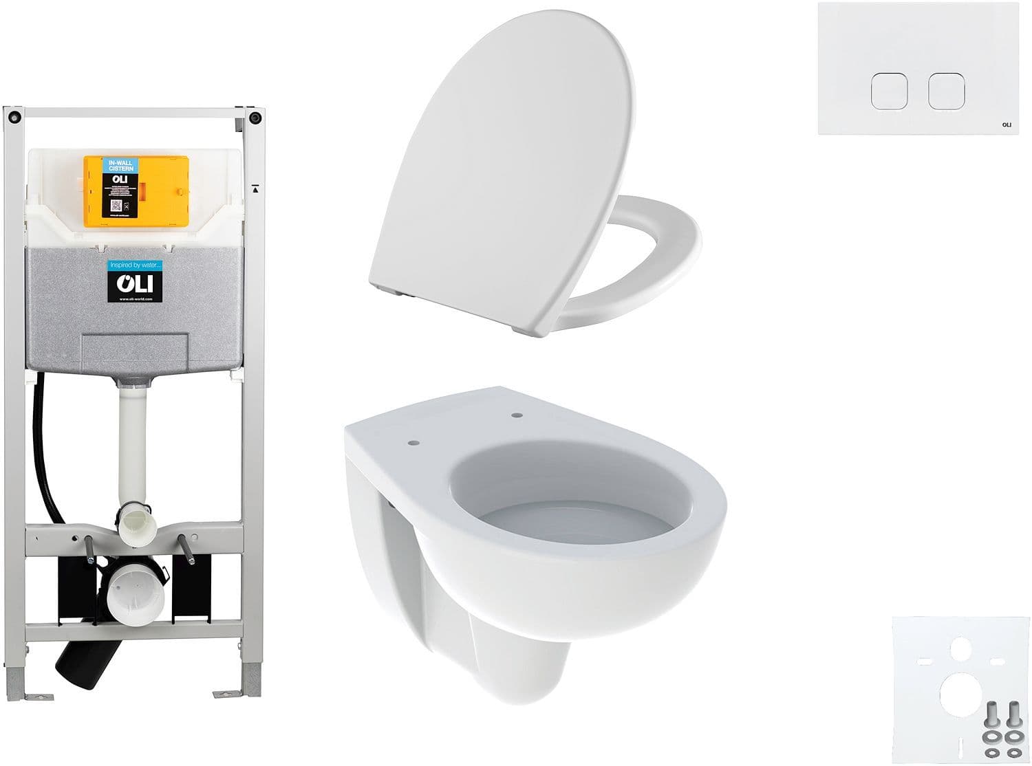 WALLFIX OLI WC SUSPENDU BASTIA D600 SOFTCLOSE + LIFT-OFF PLAIN BLANC vue 1