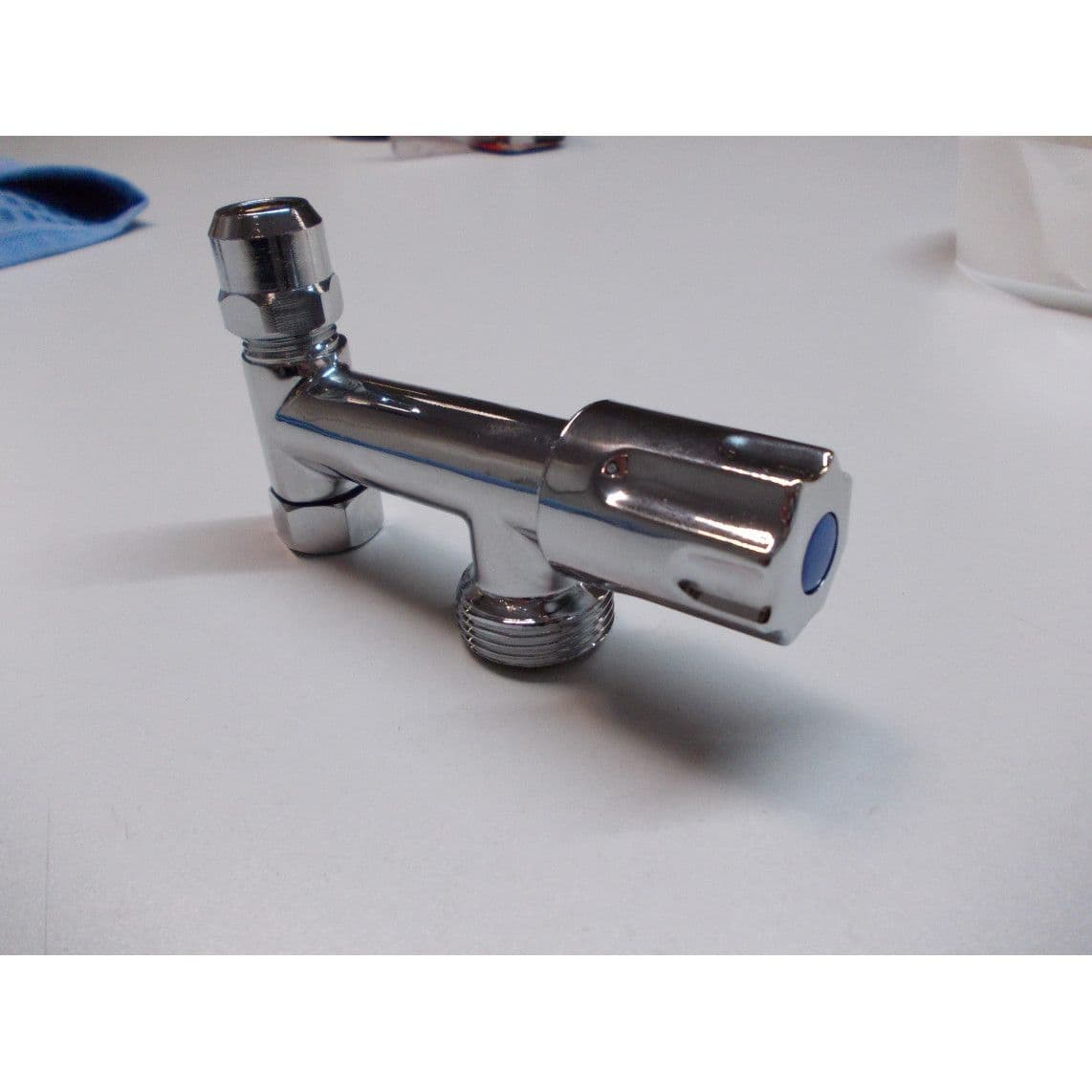 980001201 LT Vanne complémentaire de l'appareil long, chromé, 3/8" x 3/4", avec clapet anti-retour vue 1