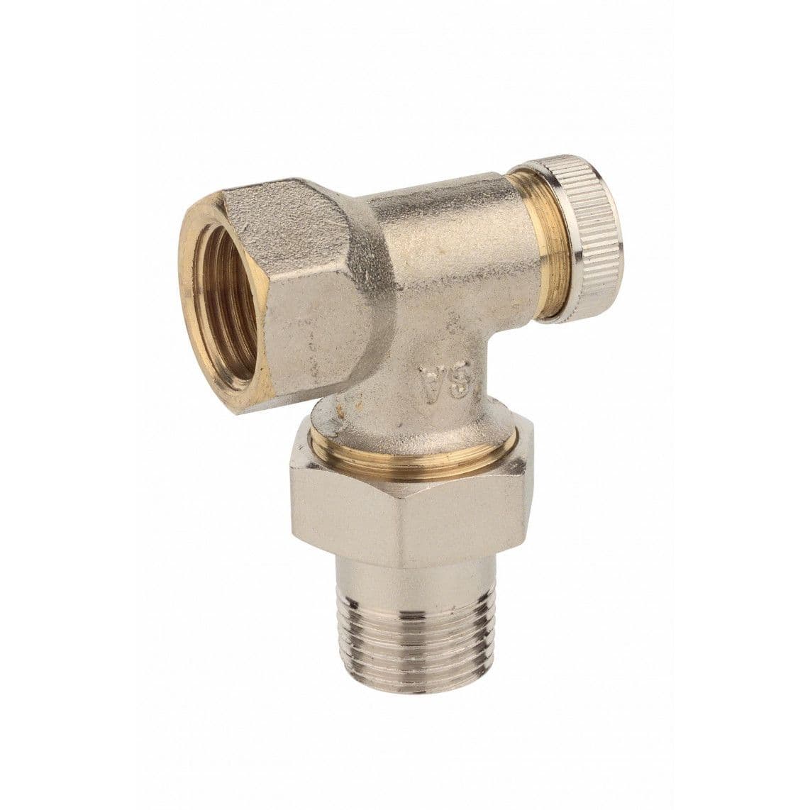 98853518 Raccord pour radiateur, nickelé, équerre 1/2", verrouillable vue 1
