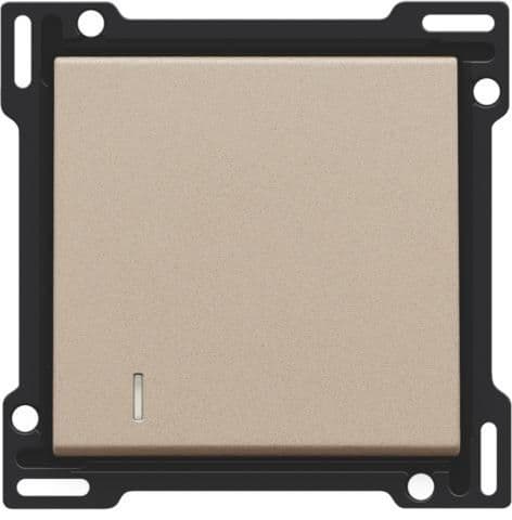 Set de finition avec voyant pour interrupteur ou bouton - poussoir simple Champagne vue 1