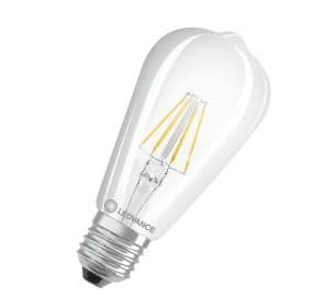 Lampe Led forme Edison 40 4W 827 filament claire E27 vue 1
