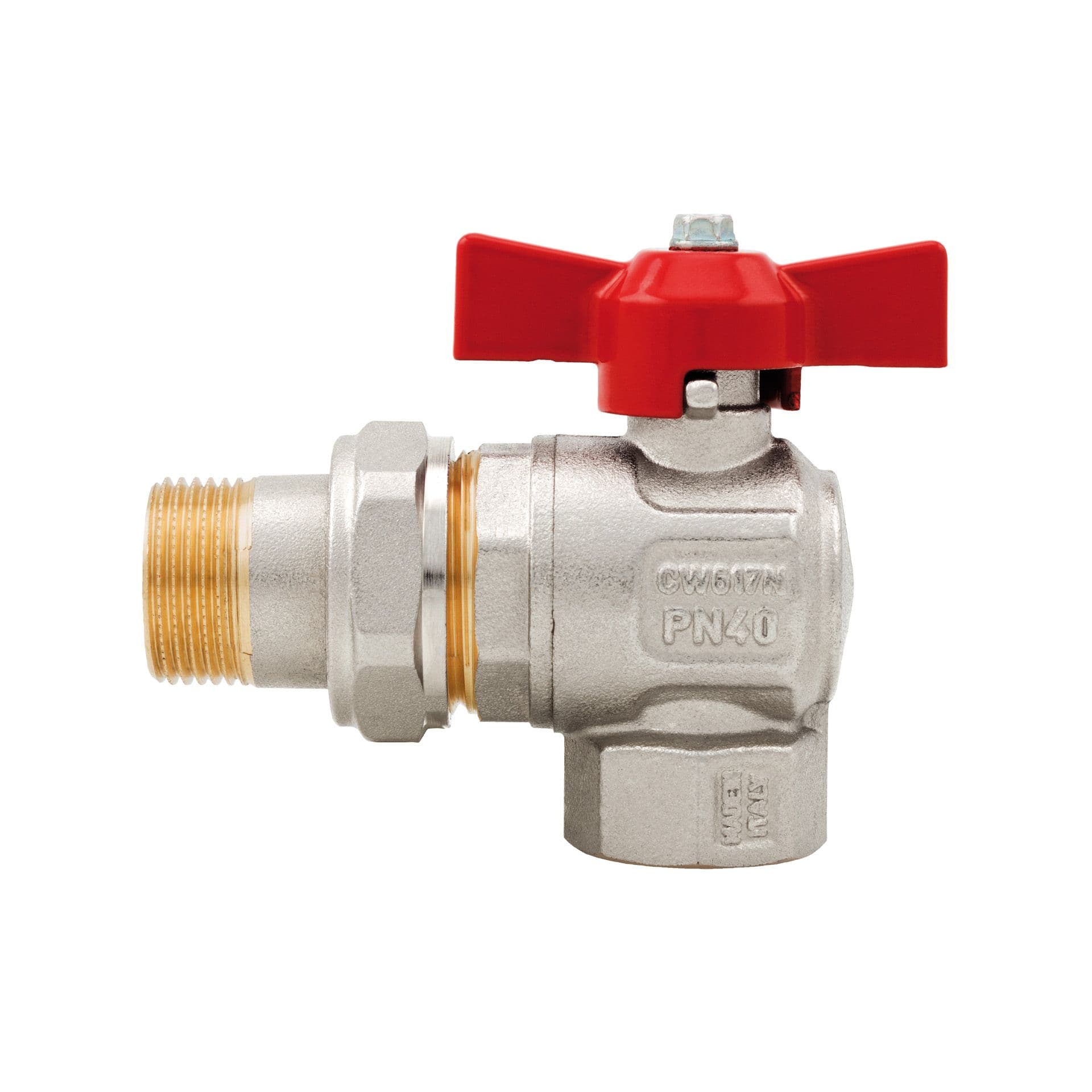 ROBINET A BOULE "IDEAL" MF 1" COUDE A RACCORD 298 1" vue 1