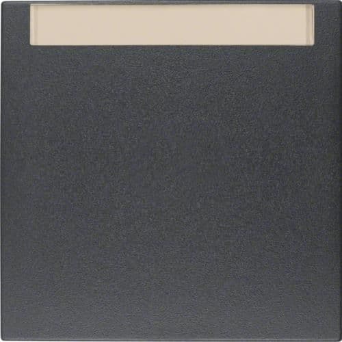 Touche avec porte - étiquette Berker S.1 / B.3 / B.7 Anthracite, mat vue 1