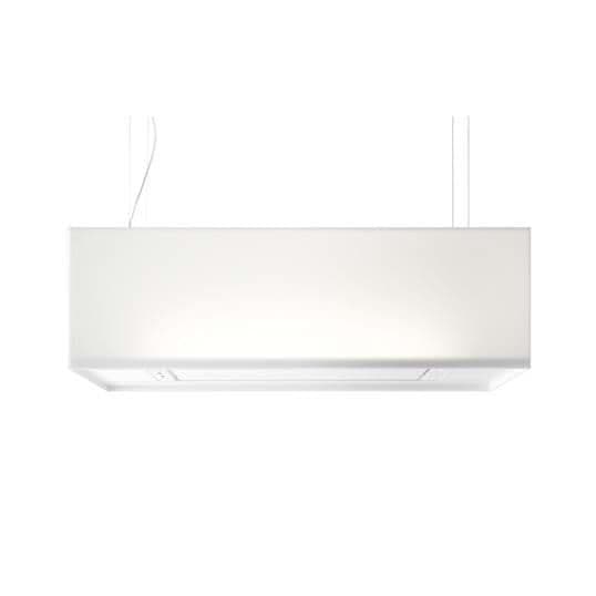 Hotte centrale Blanche décorative Zen 1200mm vue 1
