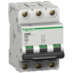 Disjoncteur modulaire Multi 9 - C60H - 3 pôles 10A courbe C vue 1