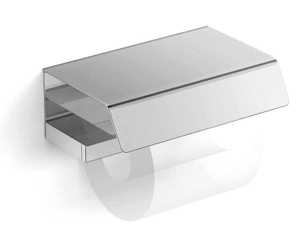 Van Marcke Vigor porte-papier couvercle mural laiton/acier inox nickel brossé vue 1