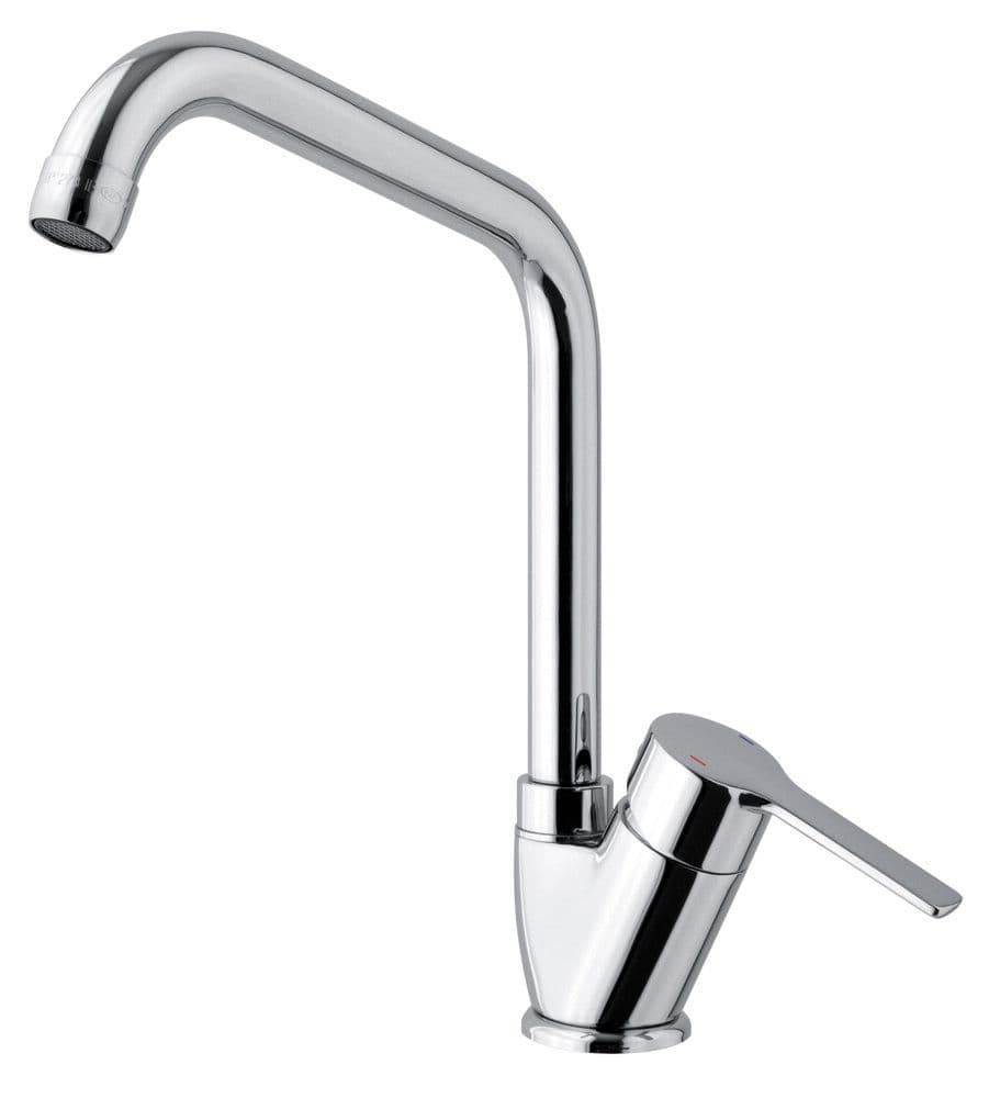 intro Erba mitigeur évier monocommande bec haut chromé économie d'eau vue 1