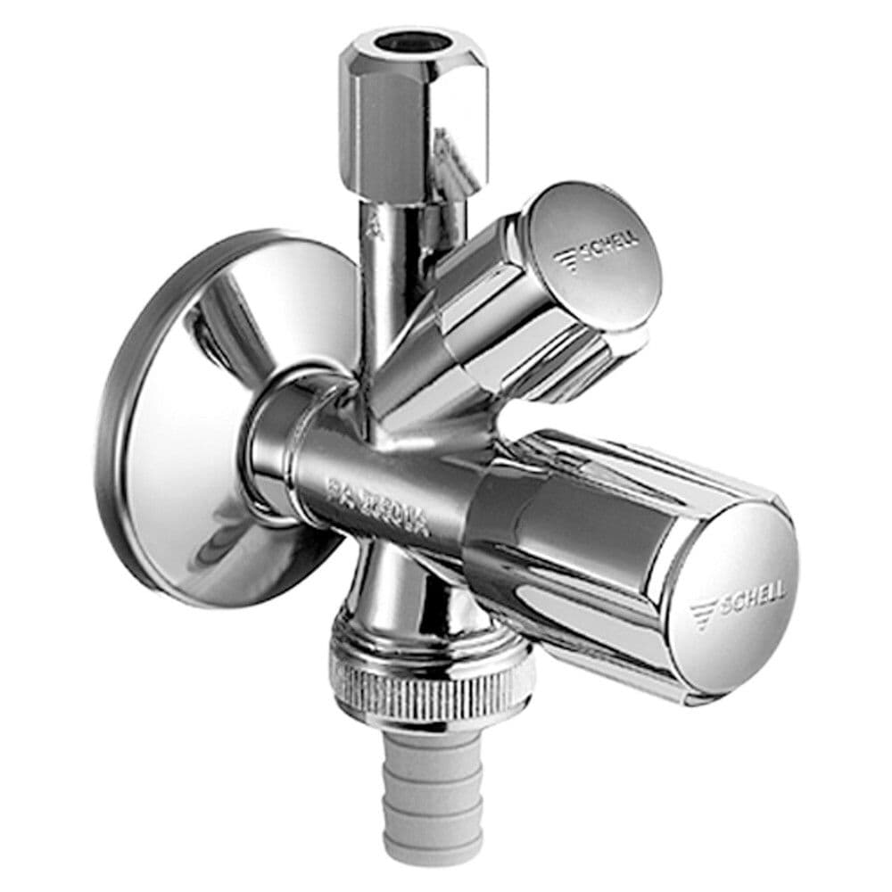 Schell robinet d'équerre combiné rosace coulissante raccord au nez laiton vue 1