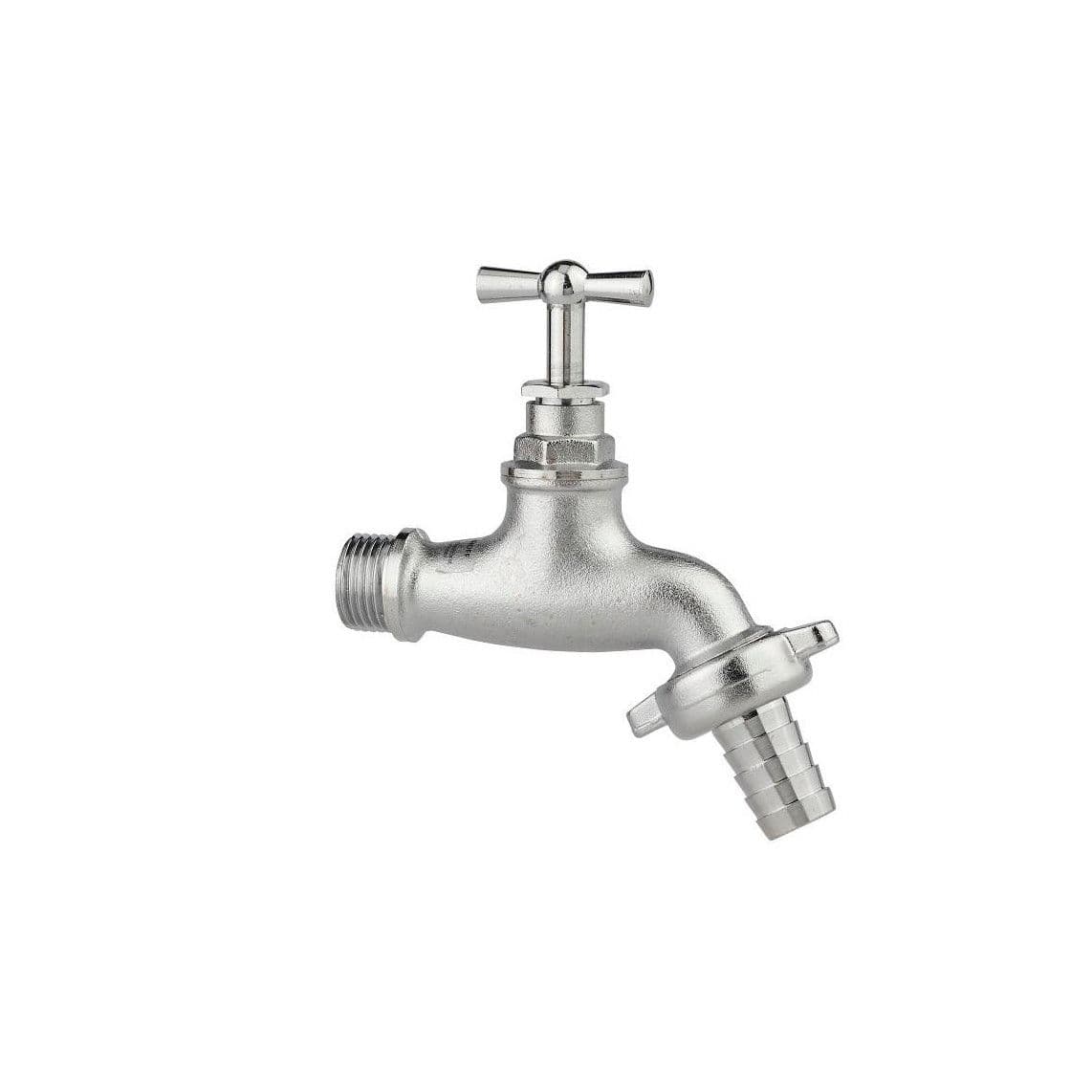 986182255 LT robinet de service grand Poignée à garrot, chromé mat, 1/2" M x 3/4" M x 1/2"T vue 1