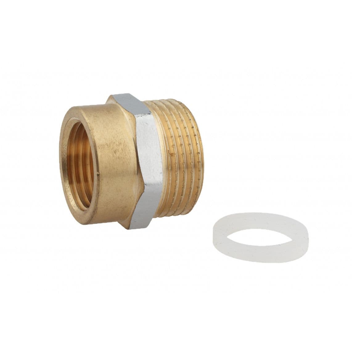 989320155 Raccord réducteur en laiton, chromé, 3/4" M x 1/2" F vue 1