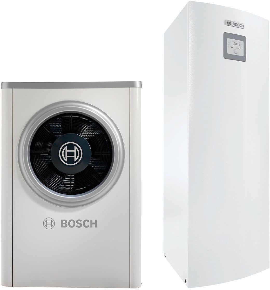 WARMTEPOMP LUCHT/WATER MONOBLOC MET BOILER 190L COMPRESS 6000 AWM BOSCH 4KW ERP CV A++/ERP SWW A vue 1