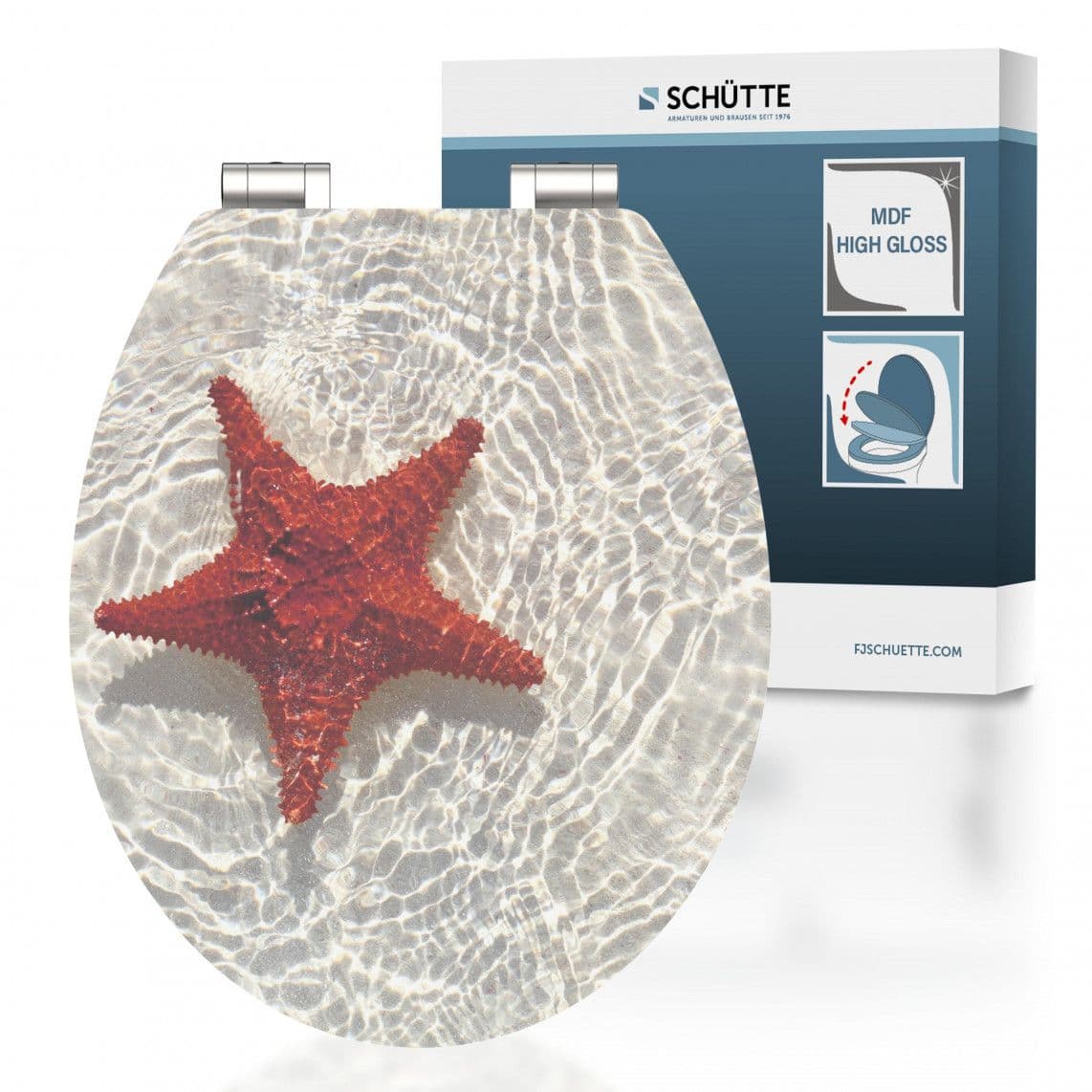 80541 abattant WC en MDF HG RED STARFISH, avec frein de chute vue 1