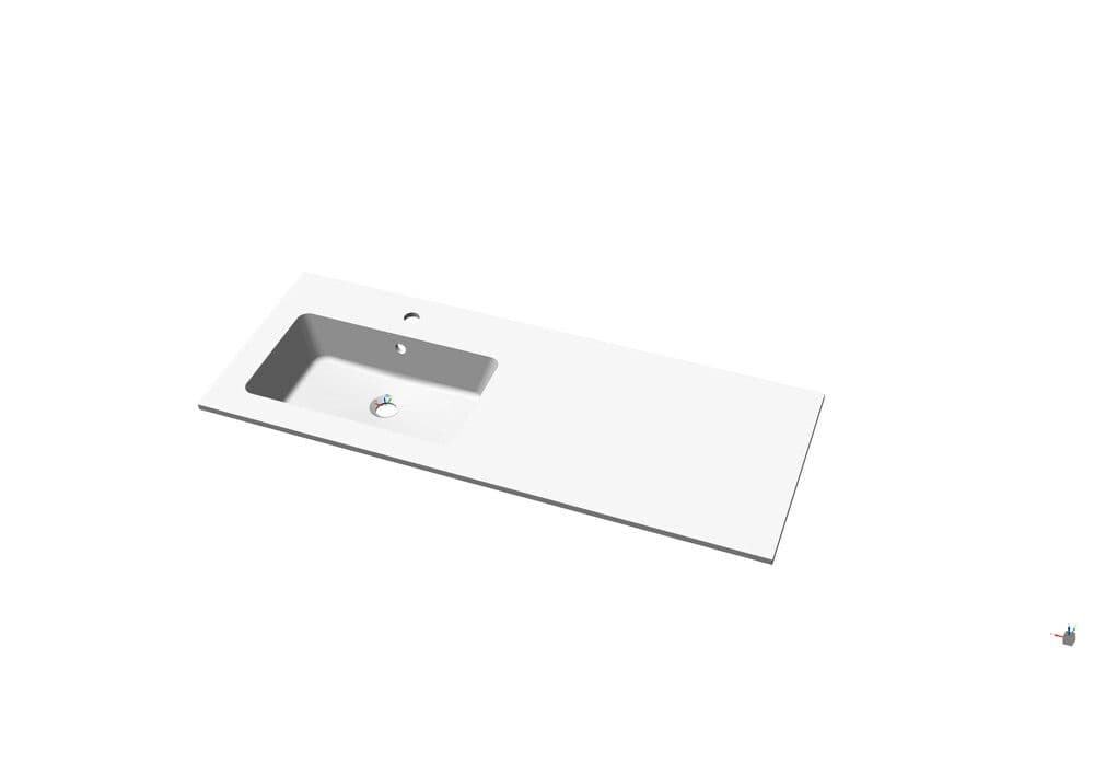 intro Cor tablette avec 1lavabo intégré gauche 1205x460x140mm blanc vue 1