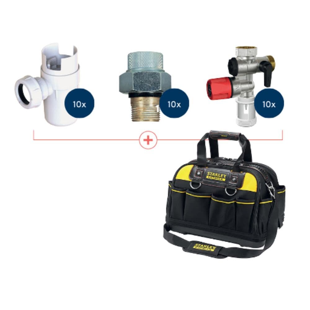 Watts Industries promo: groupe de sécurité, raccord isolation, sac à outils vue 1