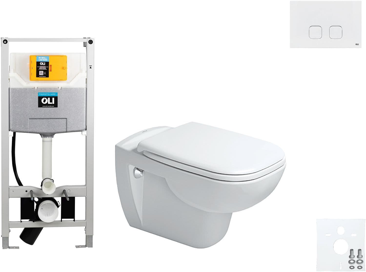 WALLFIX OLI WC SUSPENDU D-CODE DURAVIT CODE SOFT-CLOSE PLAIN BLANC vue 1