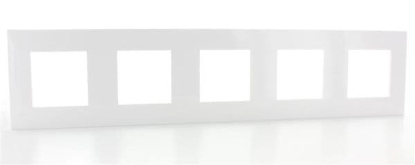 Valena plaque 5 postes horizontal - vertical entraxe 71mm Blanc Rose en Or vue 1