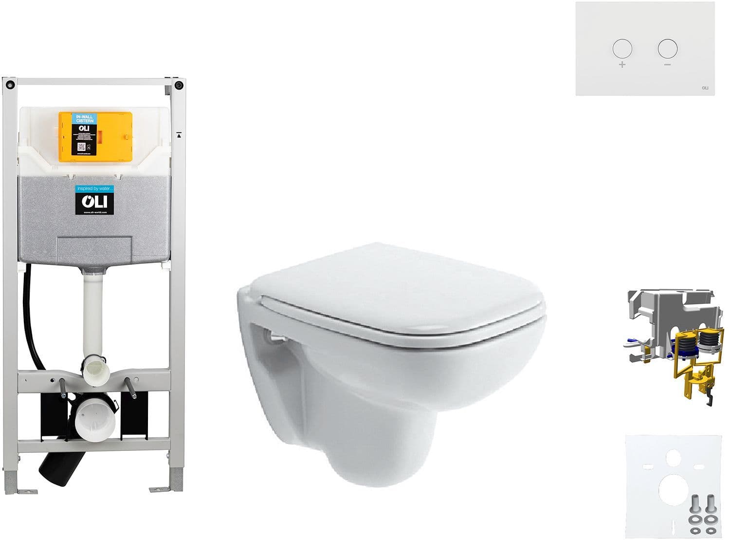 WALLFIX OLI WC SUSPENDU D-CODE COMPACT DURAVIT CODE BLINK BLANC vue 1