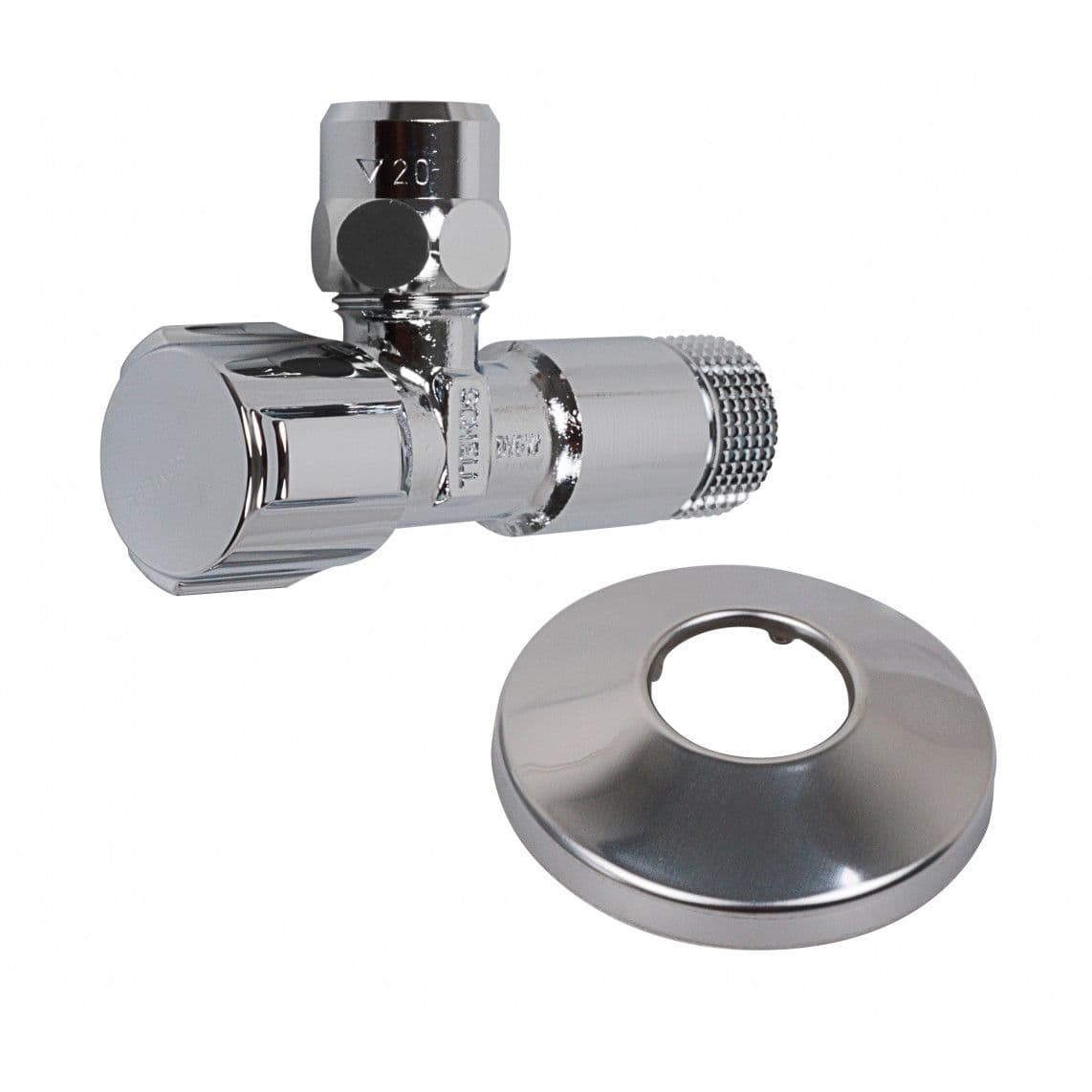 49070699 SCHELL robinet d'équerre, 1/2" M x 3/8" x 10 mmQ, avec Rosace de tiroir vue 1