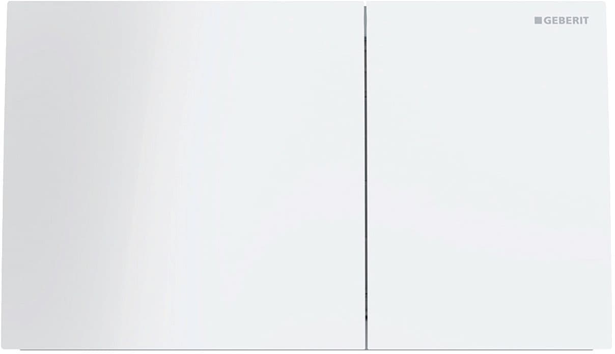 PLAQUE DE COMMANDE 2 TOUCHES SIGMA70 GEBERIT VERRE BLANC vue 1