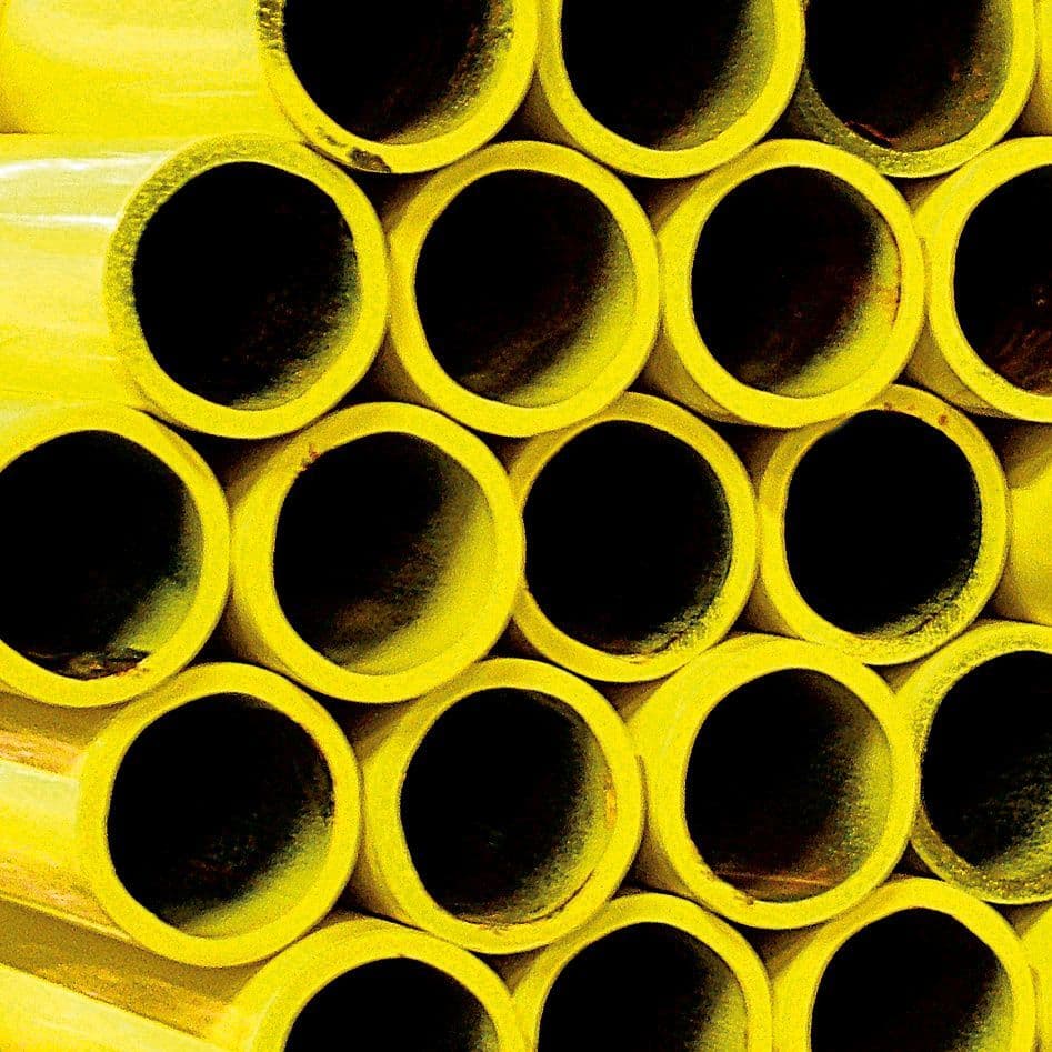 TUBE P.GAZ ACIER ISOFORTE EN10255H JAUNE POUR FILLET 4/4"-DN25 33,7MM-4,0MM RAL 1018 LONGUEUR 6M vue 1