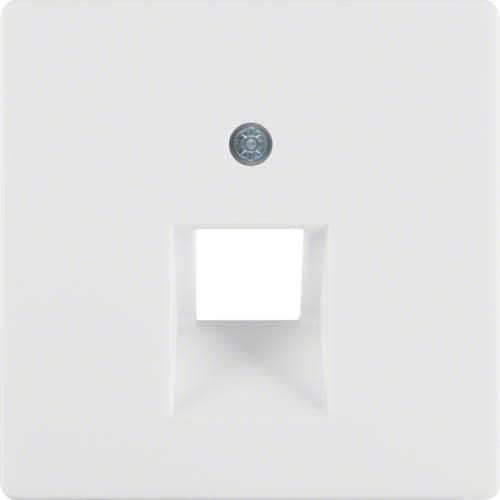 Enjoliveur pour prise informatique simple Berker Q.1 / Q.3 Blanc polaire, Velours vue 1