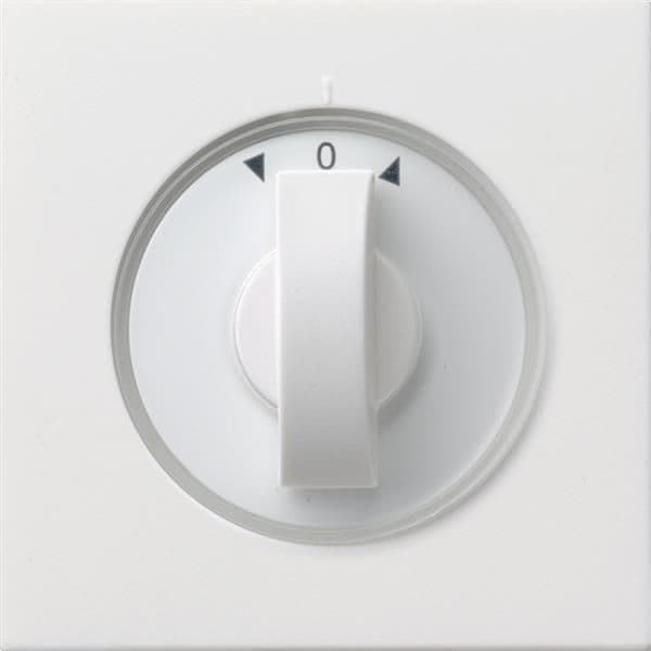 Cache avec manette pour minuterie et interrupteur ou bouton-poussoir de store Blanc brillant Par vue 1