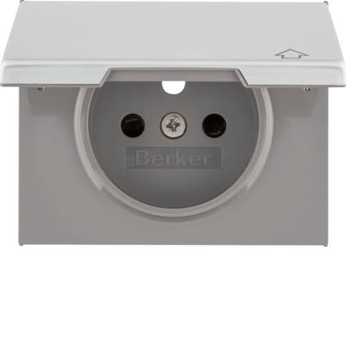 Sets de finition pour prise de courant à clapet Berker K.5 Alu vue 1