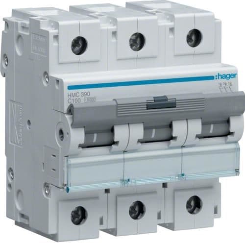Disjoncteur 15kA 100A 3 pôles - courbe C - 4,5 modules vue 1