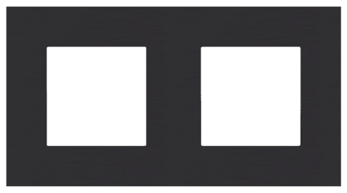 Plaque de recouvrement double avec un entraxe de 71 mm, couleur Niko Pure alu black brushed vue 1