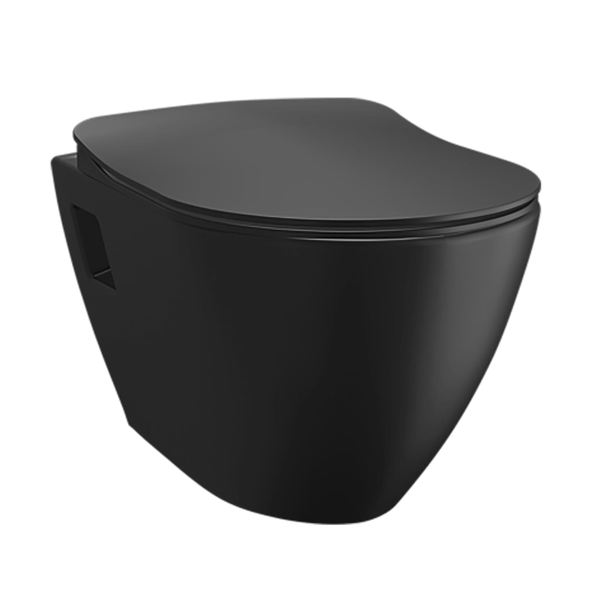 CREAVIT TERRA WC SUSPENDU – SANS ABATTANT – NOIR CHARBON vue 1