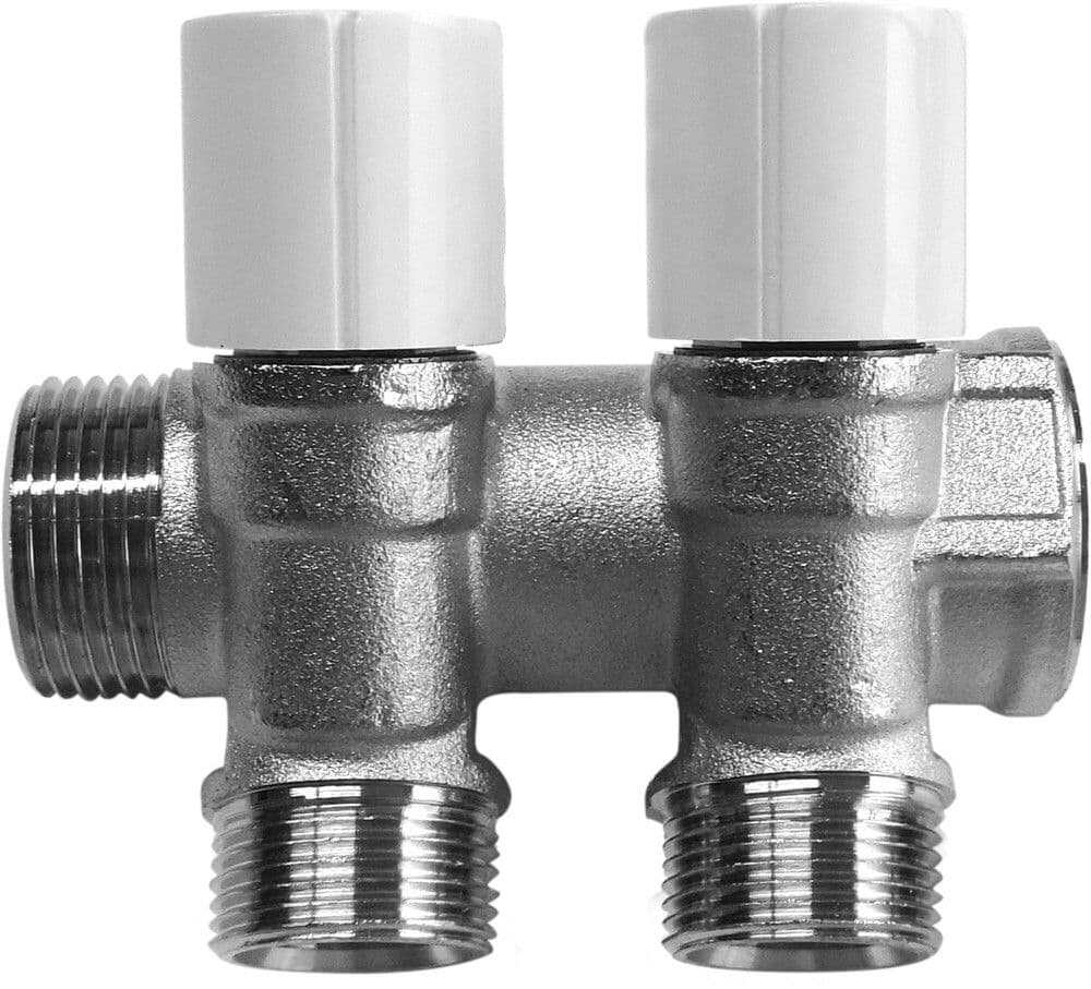 SYSTEMPEX collecteur 3/4MF robinet clic bleu-rouge D16 M22 2circuits vue 1