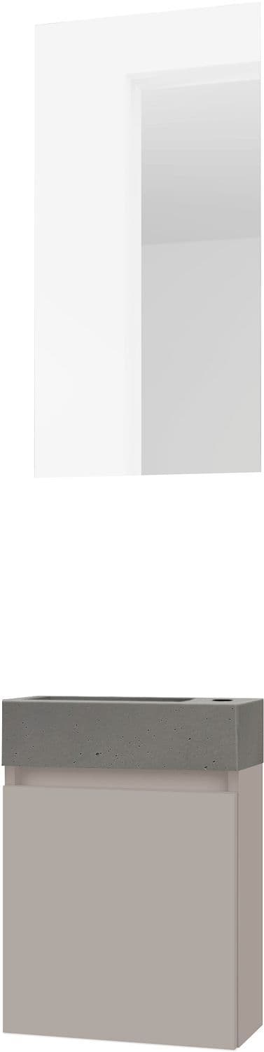 LAVE-MAINS FORM MINI BETON/ 1 PORT/MIROIR POUDRE GRIS vue 1