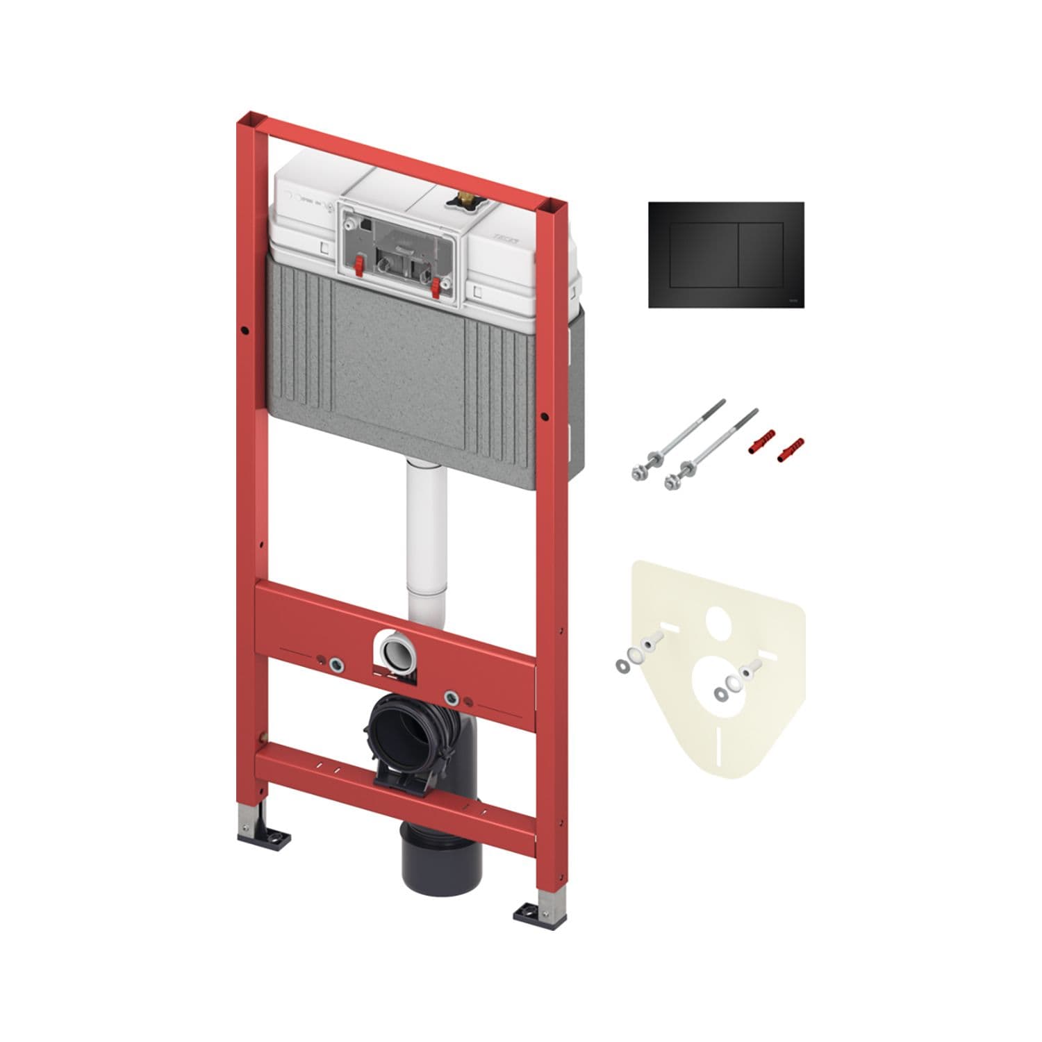 TECEBASE MODULE ECO/CHANTIER WC AVEC RÉSERVOIR BASE - HAUTEUR 1120MM - AVEC PLAQUE DE DÉCLENCHEMENT TECENOW NOIR MAT vue 1