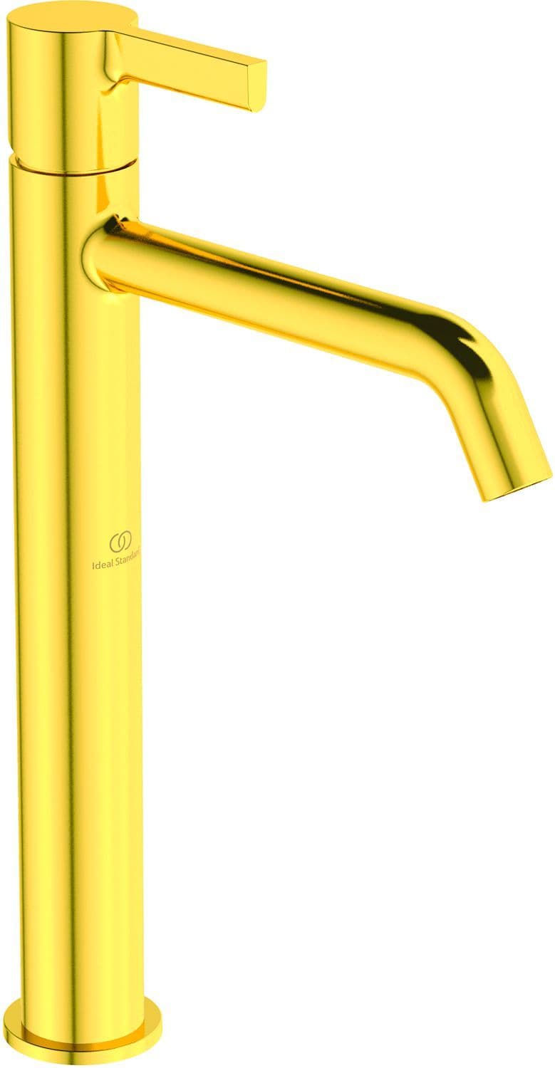 MITIGEUR LAVABO JOY IDEAL STANDARD HAUT SANS VIDAGE AUTOMATIQUE BRUSHED GOLD vue 1