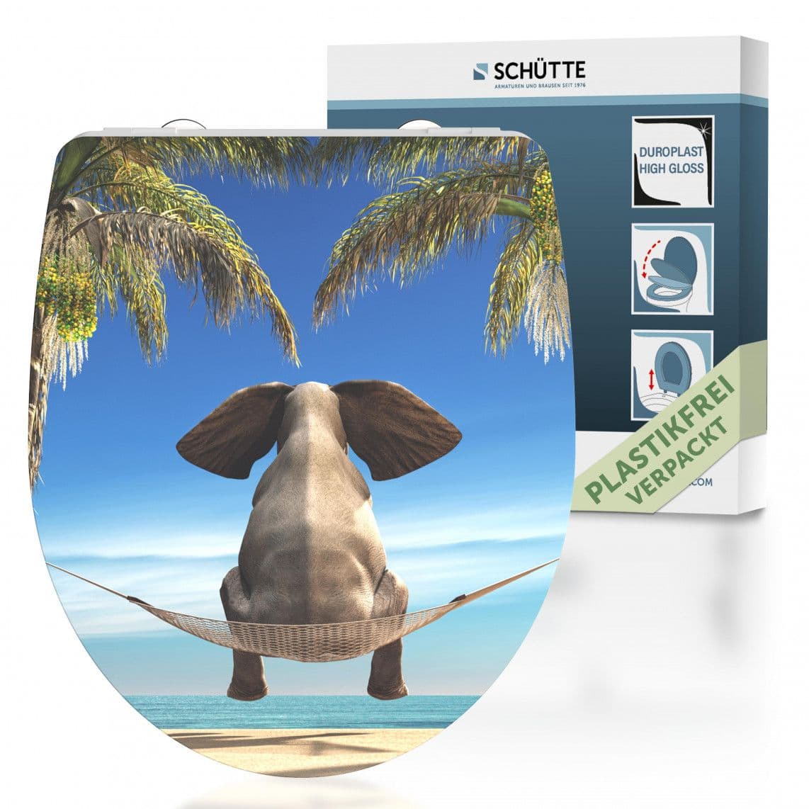 82580 abattant WC en Duroplast HG HAPPY ELEPHANT, avec frein de chute et déclipsable vue 1