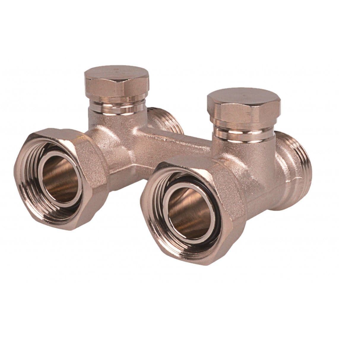 988526355 LT vanne en H 90°, nickelé, 3/4" Eurocône x 3/4" F, droit vue 1