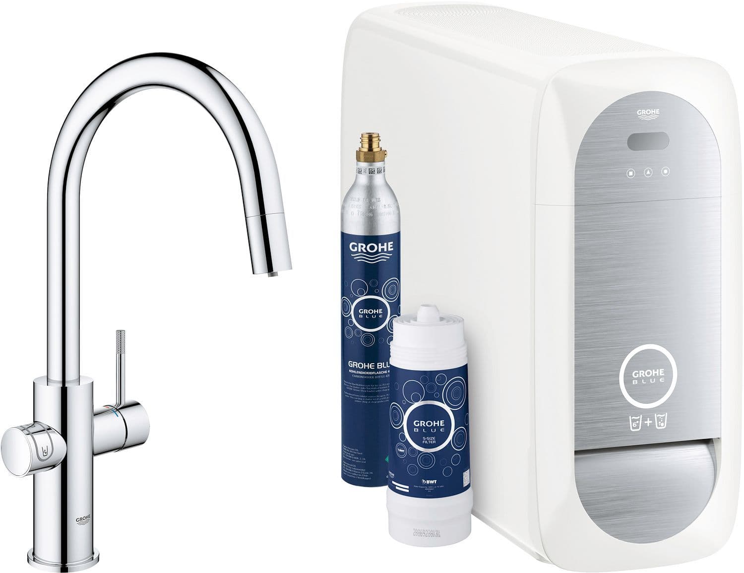 MITIGEUR CUISINE BLUE HOME C-BEC+DOUCHETTE KIT DE DEMARRAGE WIFI CHROME vue 1